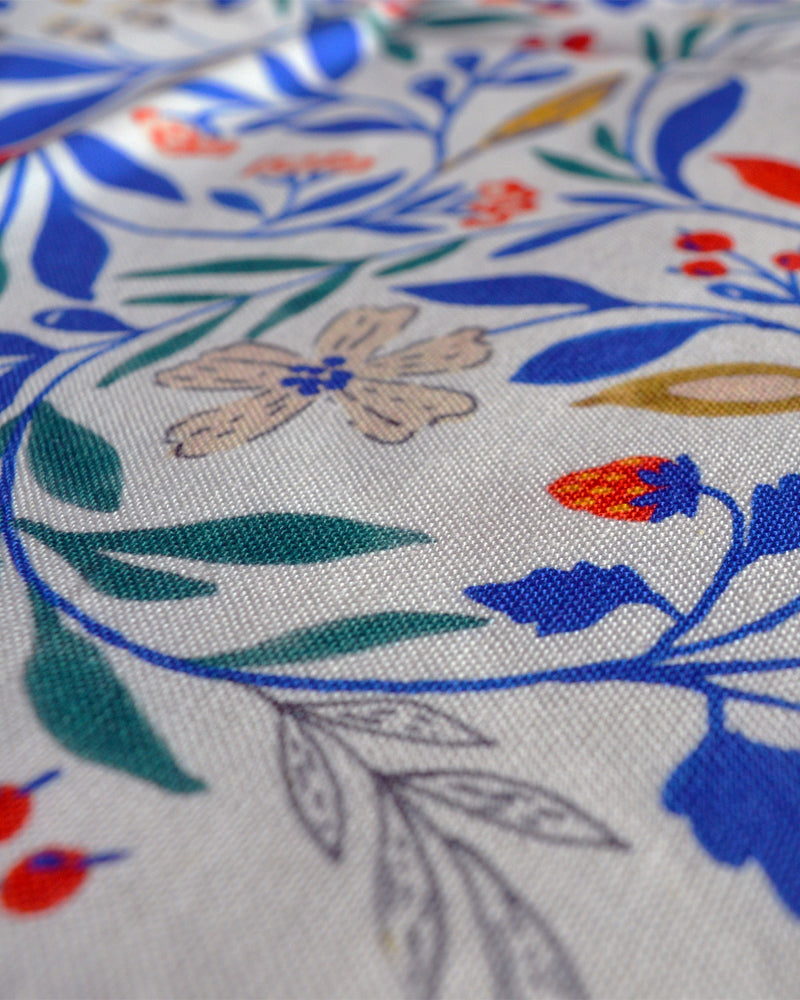 Tissu au mètre à motif Primavera, en coton lin, tissé en France