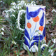 Carafe en porcelaine, fabriquée en France artisanalement, motif floral et coloré
