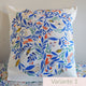 Coussin brodé à la main, fabriqué en France, motif floral et coloré