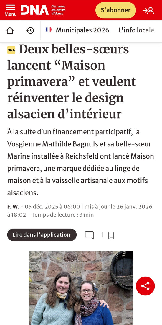 Article de presse dans les Dernières Nouvelles d'Alsace