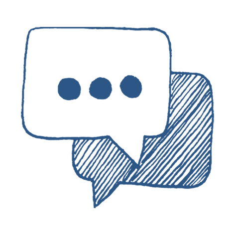 2 bulles de messages, service client réactif