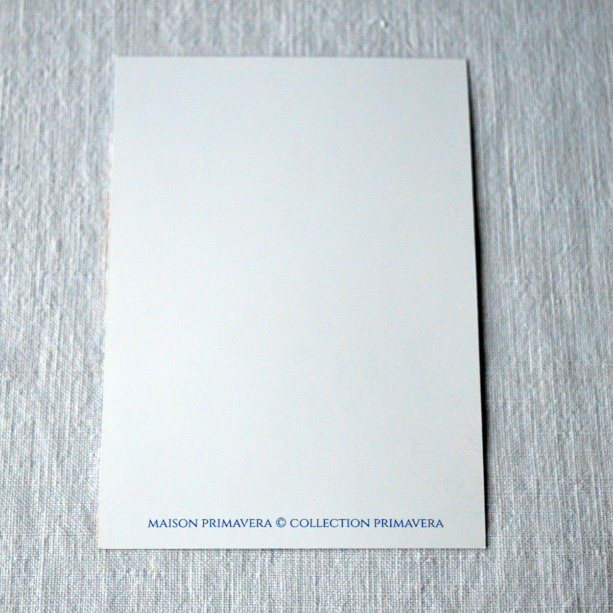 Recto carte postale motif Primavera imprimée en France, sur fond blanc