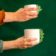 2 tasses à café et thé en porcelaine blanche fabriquées en France, motif coeur alsacien, faits à la main