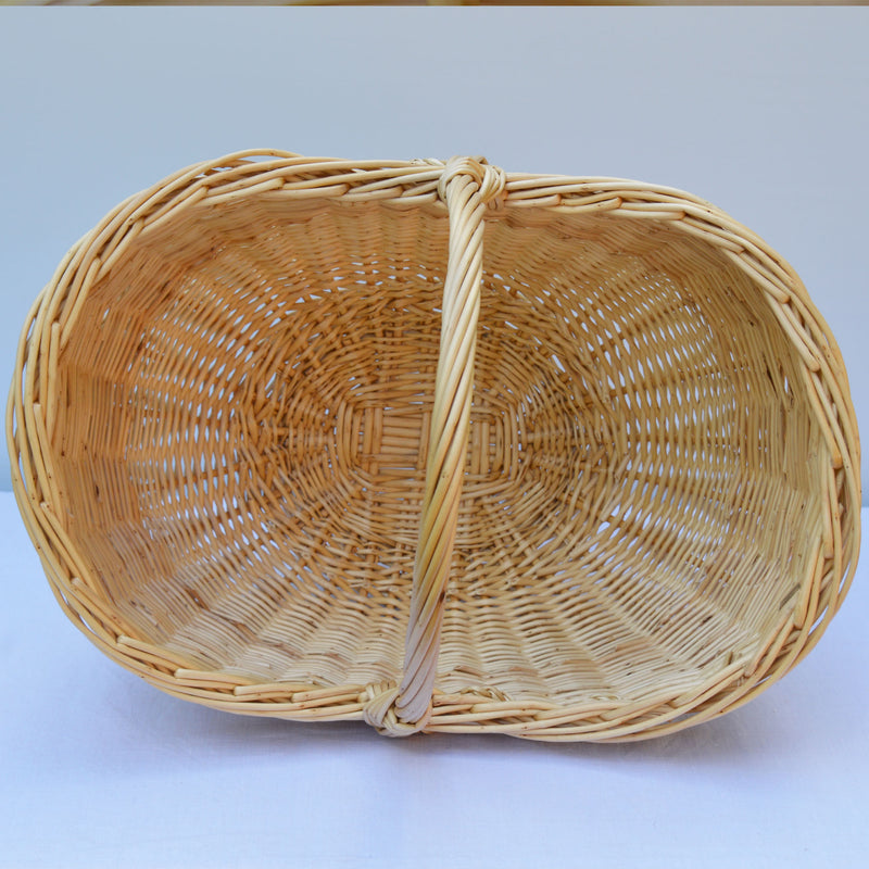 Panier en osier à légumes, grand et large, fabriqué artisanalement en France