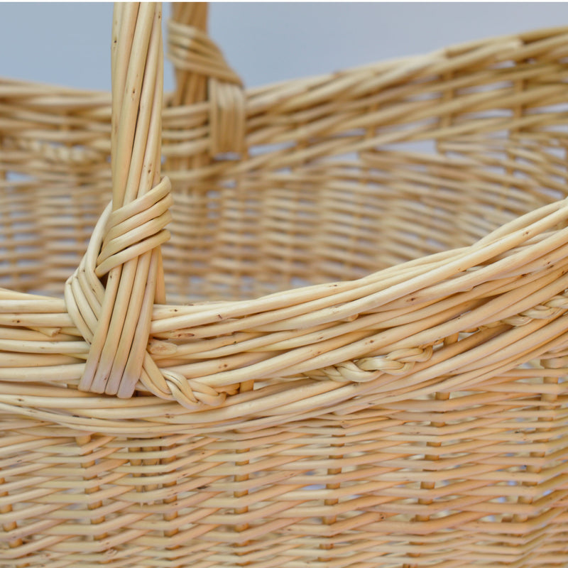 Panier en osier à légumes, grand et large, fabriqué artisanalement en France