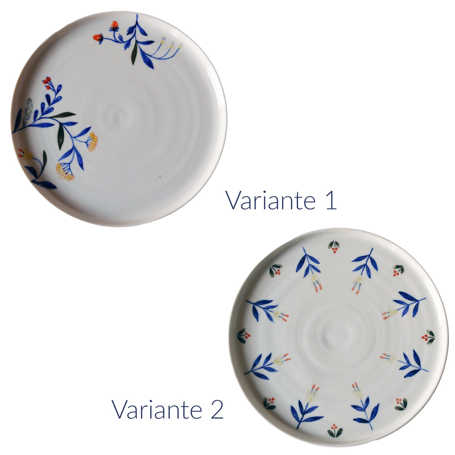 Petits plats en porcelaine, fabriqués en France artisanalement, motif floral et coloré