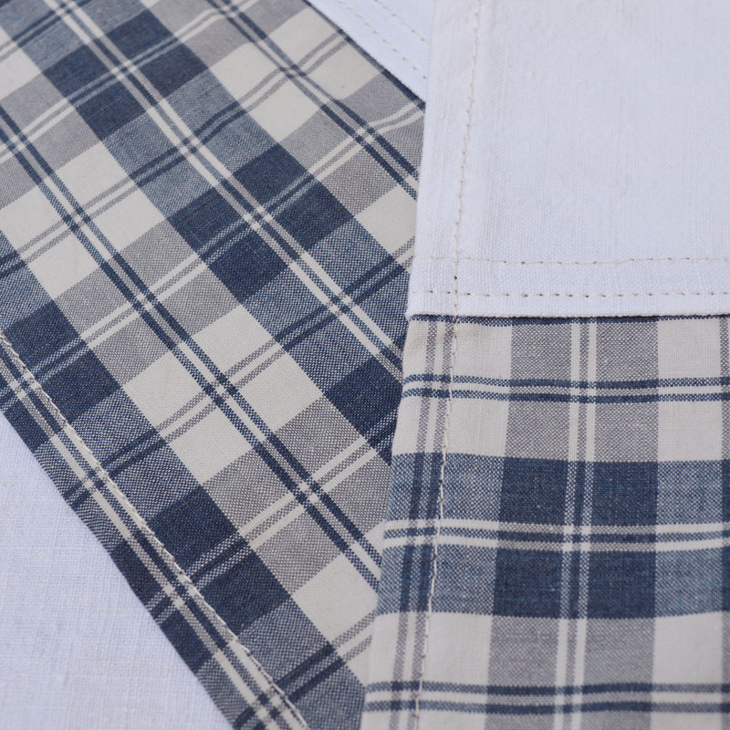 Serviettes en kelsch bleu et lin anciens, fabriquée en France en Alsace. 