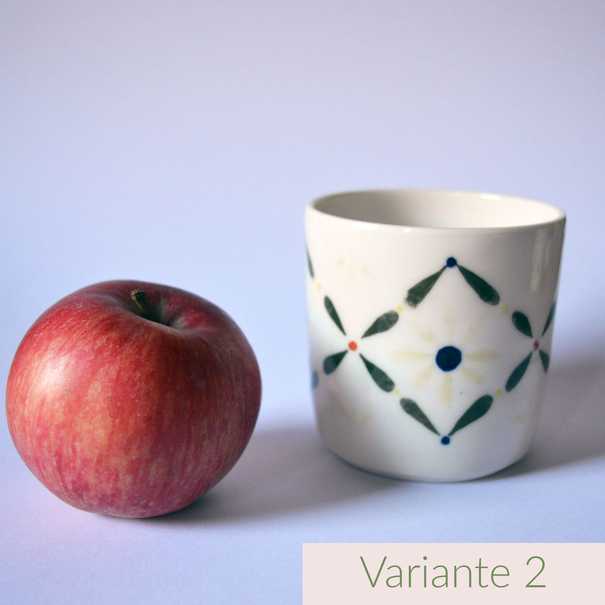 Tasse à café en porcelaine, fabriquée en France artisanalement, motif floral et coloré
